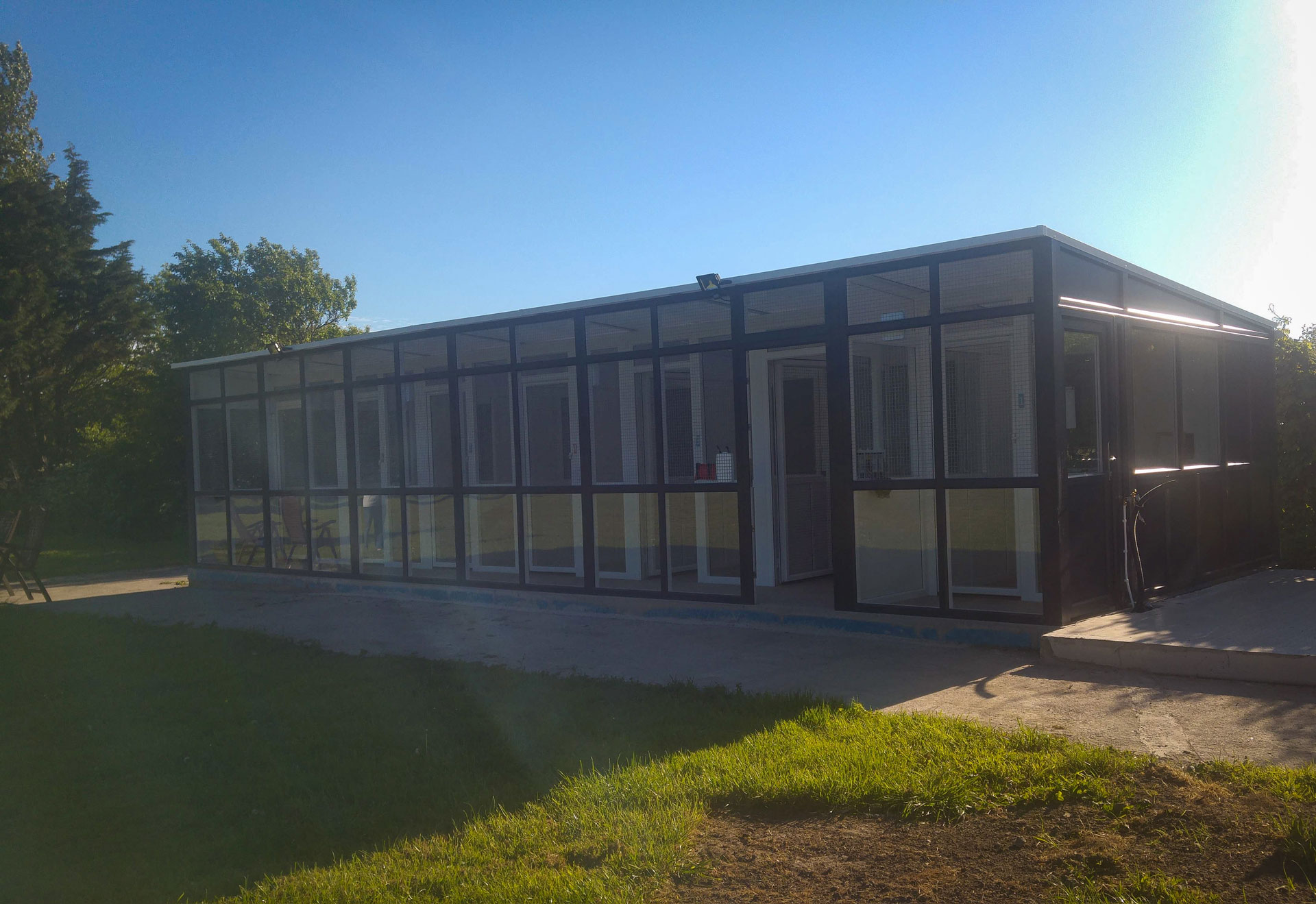 The purpose-built cattery building